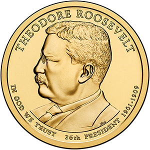 2013 (P) Presidential $1 Coin - Theodore Roosevelt - Click Image to Close